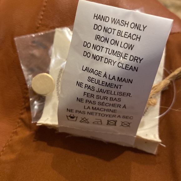 Mucha et Muchette NWT Dress Faux Leather Caramel Brown Black - Picture 12 of 14